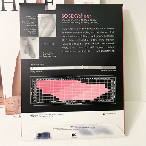 HUE So Sexy Sheer Toeless Sheers with Lace Panty Lot of 3 Size 3 - Picture 5 of 13